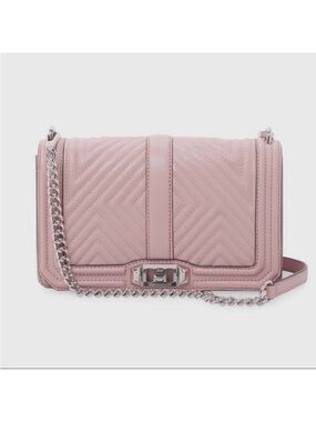 Rebecca Minkoff Geo Quilted Love Shoulder Bag Vintage Pink